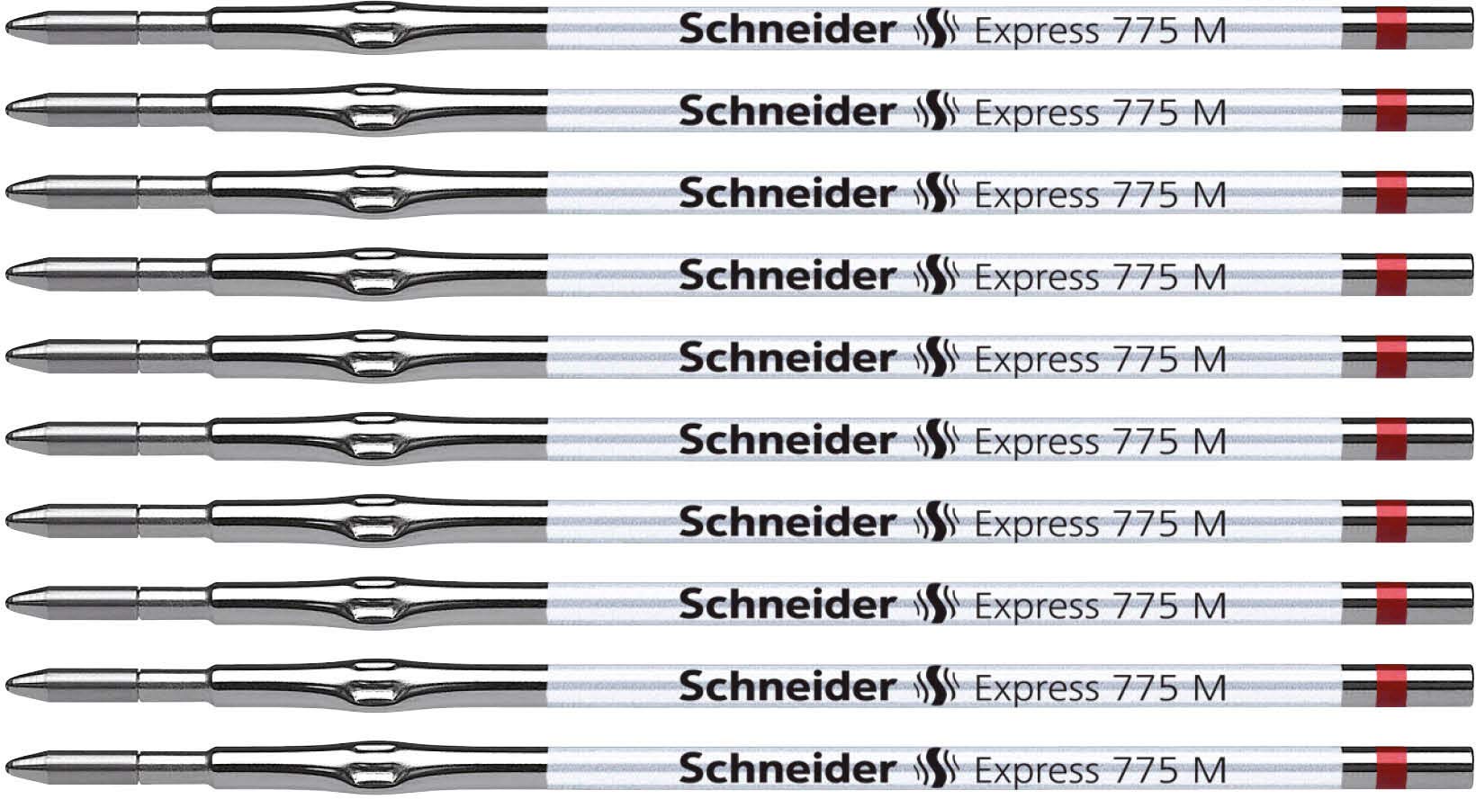 Schneider Express 775 Refill for Ballpoint Pen M Red Indelible ISO 12757-2 H Pack of 10