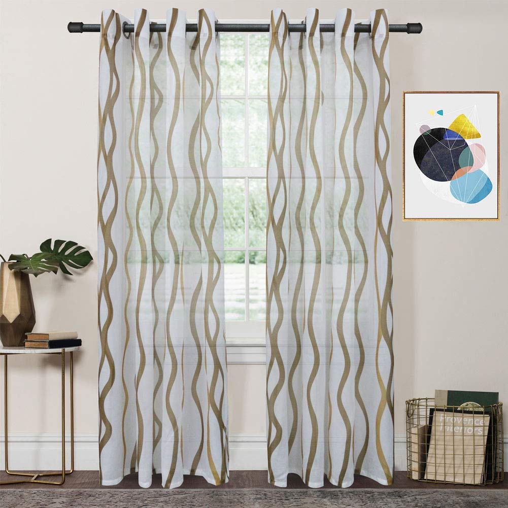 Best living room curtains brown stripe