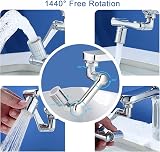 Cunbayi 1440° Rotatable Faucet Extender 2 Spray Mode Tap Aerator Silver view 3