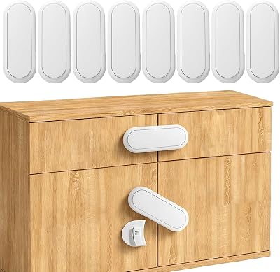 OWill 8 Pack Cupboard Locks Child Safety Kitchen Fridge Cabinet Door