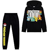 Pokemon Boys Tracksuit - 2 Piece Hoodie and Tracksuit Bottoms Set for Kids and Teenagers 5-14 Years - Gifts for Boys