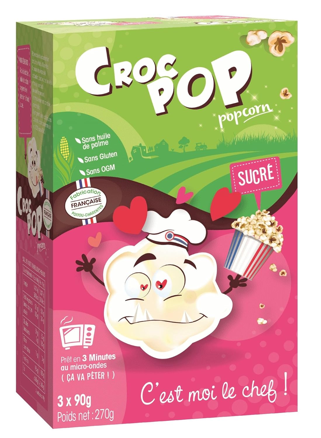Popcorn CROC POP lote de microondas dulce de 12 cajas de 3x90G ...