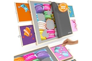 Newverest Puzzle Board 1500 Pieces with 4 Drawers and Cover - Large 36” x 26” Durable Jigsaw Puzzle Table, Portable Keeper with Soft Flannelette Fabric, Handle, Secure Latches, Gift-Ready Package