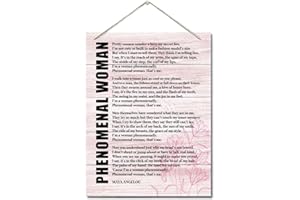 AUII JO DESIGN Inspirational Wood Art Signs, Maya Angelou- Phenomenal Woman Poem Inspirational Wall Art Sign, Hanging Printed Wall Plaque Wood Signs, Home Decor, Gift for Home and Office 10 X 7.8 inch
