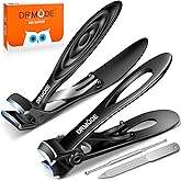 Toenail Clippers for Thick Toenails for Seniors, Angled Head Long Handled Toe Nail Clippers for Men with Wide Jaw Opening, Heavy Duty Large Finger Nail Clippers Adult Cutter with Catcher, Black