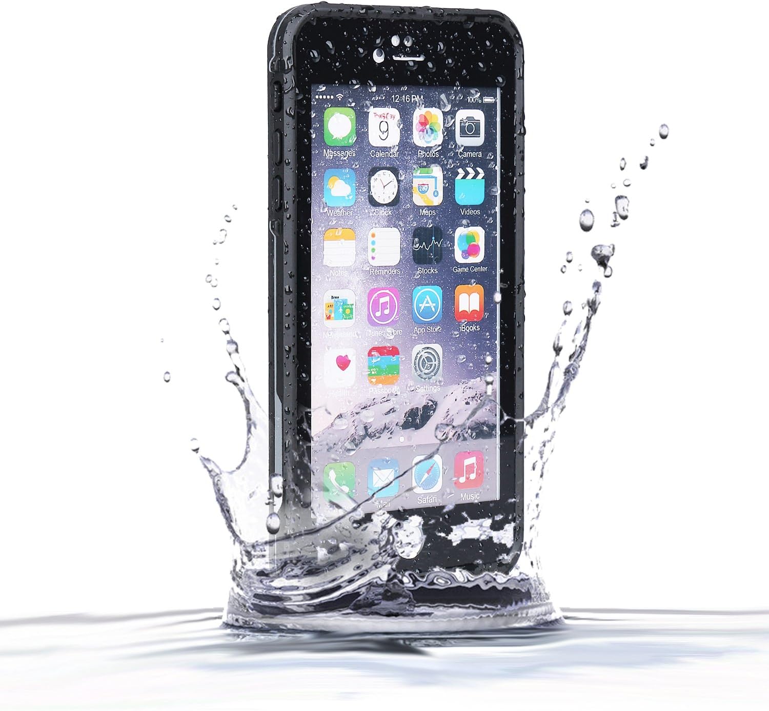 iPhone 6 Plus Waterproof Case ,Levin IP68 Waterproof / Shockproof / Dirtproof Full Sealed Protective Case for Apple iPhone 6 Plus, Black [New Version] (Waterproof Protection up to 6.6 ft),BLACK