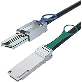 ipolex QSFP(SFF-8436) to MiniSAS SFF-8088 DDR Hybrid SAS Cable for Netapp, Passive, Up to 10 Gbps, 100-Ohm, 1-m(3.3ft)
