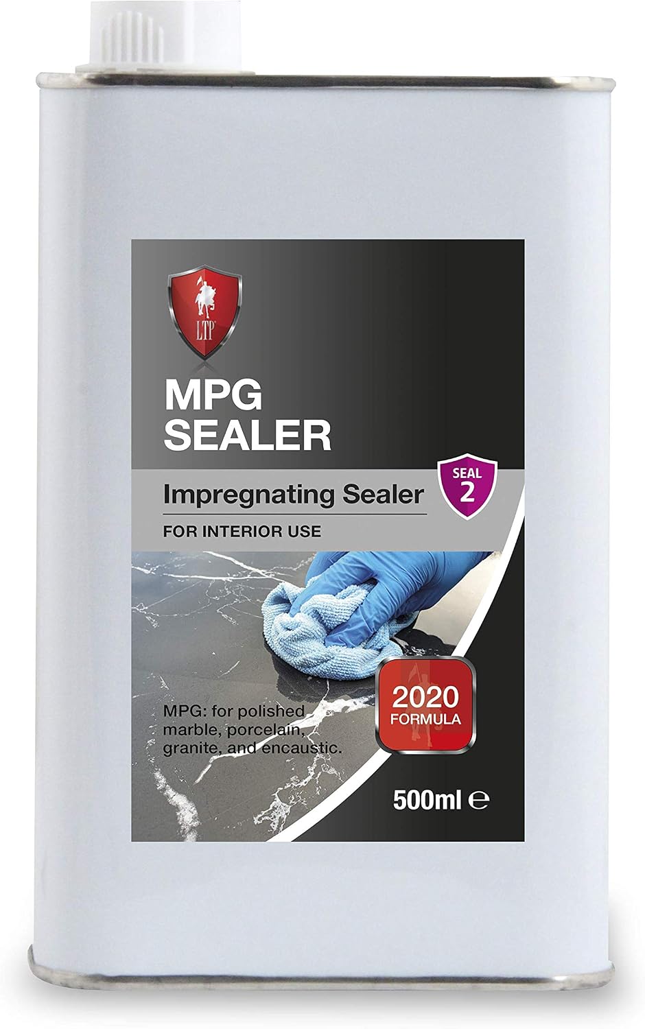 LTP Polished Porcelain Sealer (MPG) - Suitable for Marble and Granite (500ml Tin), clear