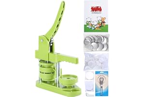 Happizza Button Maker Machine 58mm - (3rd Gen) Installation-Free 58mm(2.25in) DIY Pin Badge Button Maker Press Machine Badge Punch Press with Free 100pcs Button Parts&Pictures&Circle Cutter&Magic Book