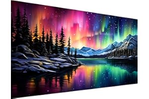 Northern Lights Diamond Art Painting Kits for Adults-5D Large Size Aurora Diamond Art Painting for Beginners, DIY Round Full 