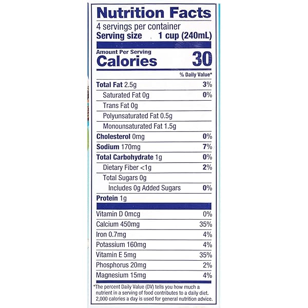 ALMOND BREEZE DAIRY FREE ALMONDMILK UNSWEETENED ORIGINAL 32 OZ BOXES, 6 COUNT