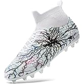 ZEUBNXS Soccer Cleats Mens - Lightweight High Tops Lace Up Football Shoes Professional Athletic Unisex Soccer Shoes Youth Training Sneakers