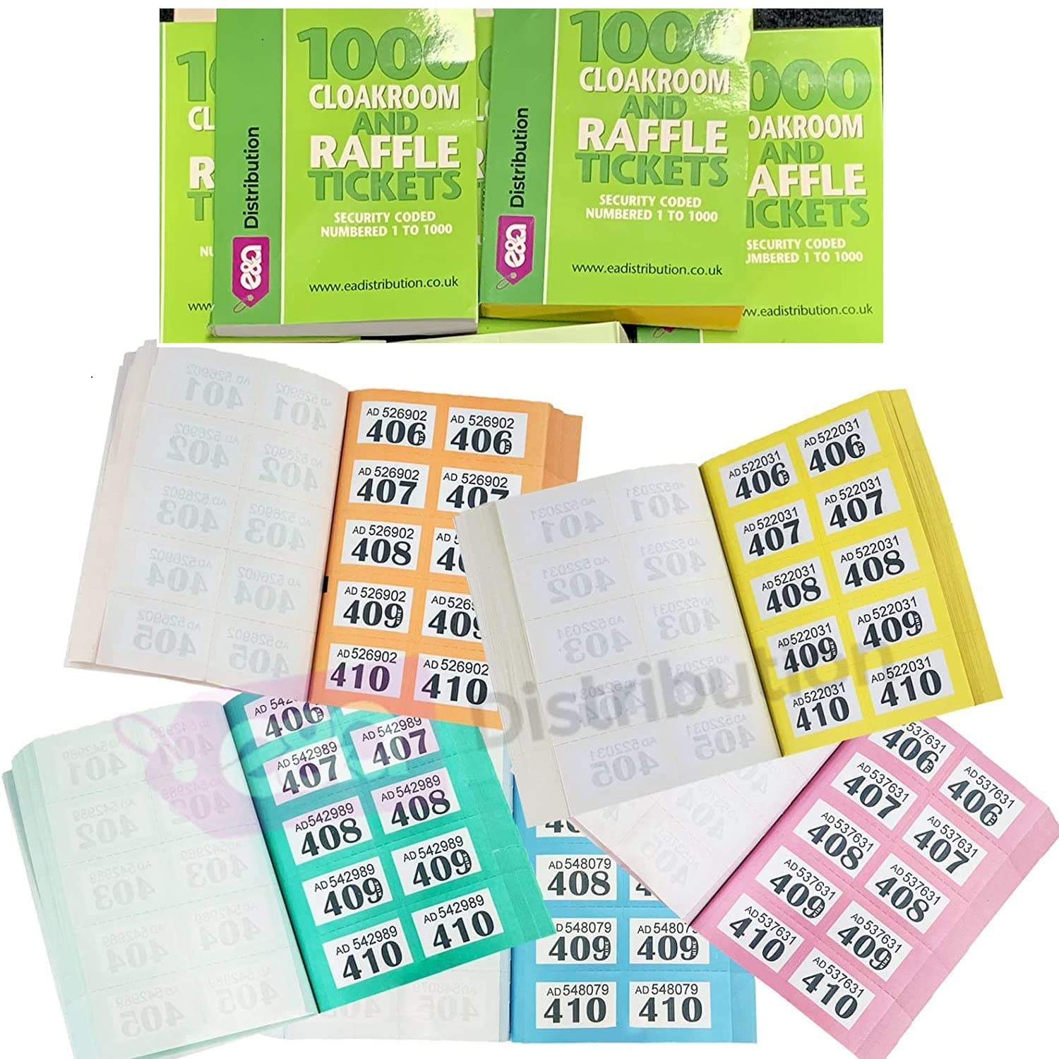 Cloakroom Tickets, 1 to 1000 (10 Pack) — image 1