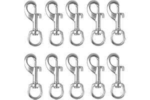 CNBTR Round Eye Swivel Bolt Snap Hooks Key Chain Clip Stainless Steel 80mm Length Pack of 10