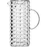 Guzzini Tiffany Collection Water Pitcher with Lid, 59-Fluid Ounces, Transparent, 1.8 Quart Capacity