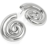 Jean Beau Chunky Gold Stud Earrings for Women Trendy Gold Plated Dangle Drop Wedding Prom Birthday Fashion Office Jewelry Gift