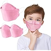 Face Mask for Kids 50 PCS, 4 Layer Disposable Face Masks for Children, Pink Masks