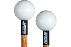 Timber Drum Co. Percussion Bell Mallets — MADE IN U.S.A. — Sticks for Glockenspiel, Xylophone, Blocks — Hard Poly, 15.25"