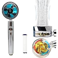 Tiktok shower head, Hydro jet vortex shower head filter turbo spa handheld 360° power propeller fan cleaner for high…