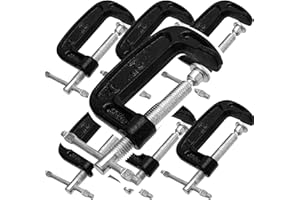 JOIKIT 8 PCS 2 Inch C Clamps Set, Heavy Duty G Clamp with 2 Inch Jaw Opening Small C-Clamps for Woodworking, Welding, and Met