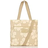ALOHA Collection Hana Hou Daily Tote in Creme on Dune | Front zipper pocket