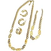 Pierre Lorren Designer Gold Ancient Greek Key Necklace Bracelet Earrings Ring SET Meander Jewelry 18k GOLD Silver INFINITY LOVE Meandros Labyrinth Celtic UNIQUE Minimalist HANDMADE Fine Jewelry