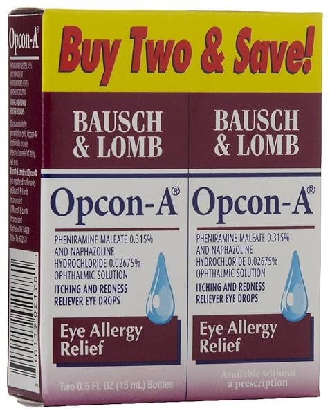 OPCON-A EYE ALLERGY RELIEF ITCHING& REDNESS RELIEVER EYE DROPS 5 FL OZ