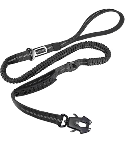 thumbnail image 2 of 4 In 1 Heavy Duty Bungee Large Dog Leash Padded Handles Reflective Elastic Seat Belt For Training Safe Travel Medium Dog Supply 2 of 10