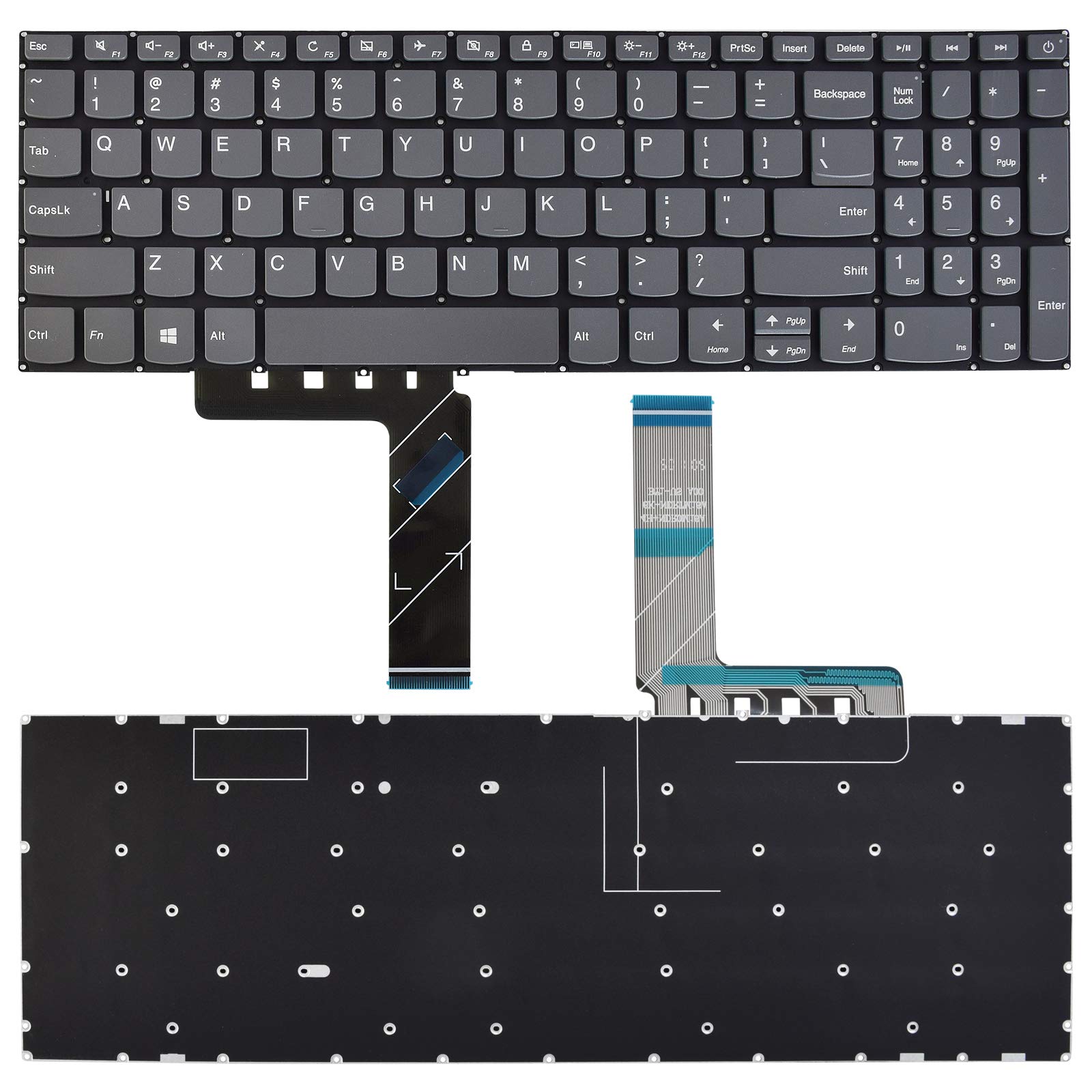 Photo 1 of SUNMALL Replacement Keyboard Compatible with Lenovo V145-15AST V320-17isk V320-17ikb.IdeaPad 130-15AST 320-15ABR 320-15AST 320-15IAP 320-17AST 320-17ISK 330-15AST US Layout Grey No Frame