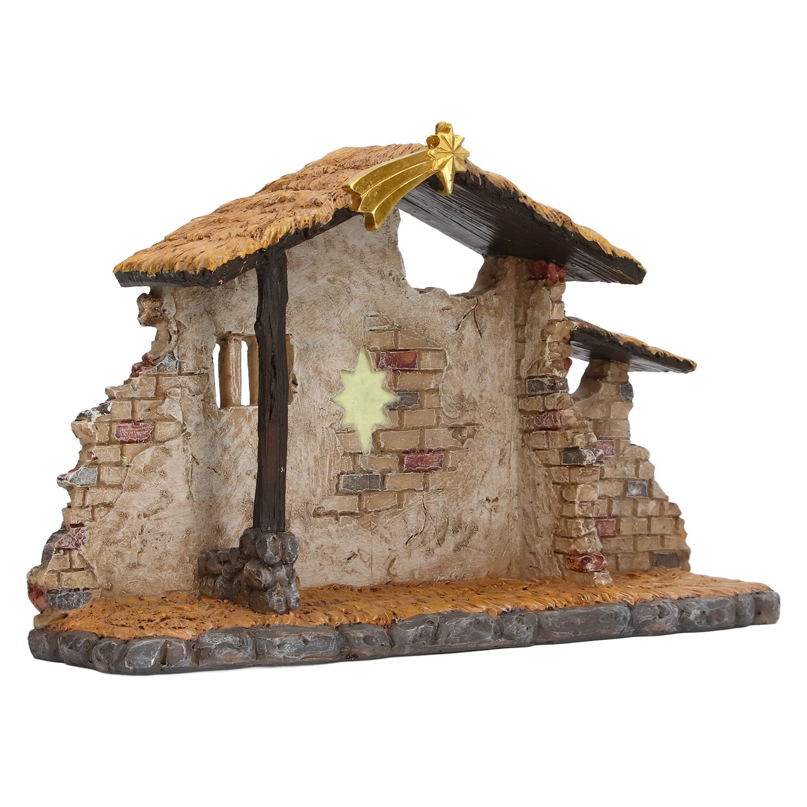 Lighted Nativity Scene Resin Christmas Manger Shed Statue Ornament Church Xmas Gift Home Decoration