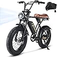 CYCROWN CycRun Electric Bike for Adults 1000W Peak Motor,Max 38-55 Miles Electric Motorcycle,Moped Style Ebike for Adults, 20" Fat Tire Commuting Off Road Mountain Ebike with Full Suspension,UL2849