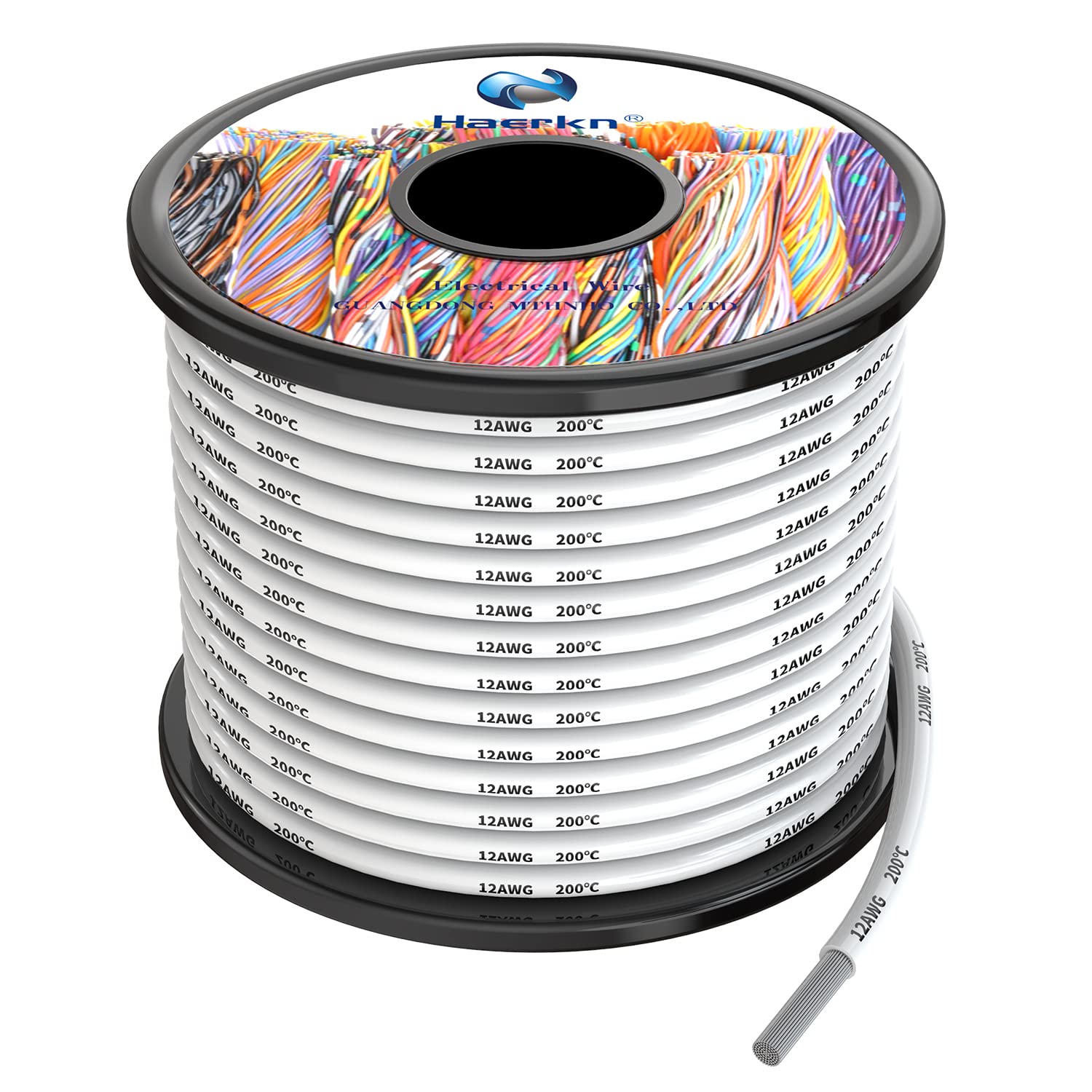 3.3mm² 12awg Silicone Electrical Wire Cable White 10Meters 12 Gauge Hookup Wires kit Stranded Tinned Copper Wire Flexible and Soft High Temperature Resistance