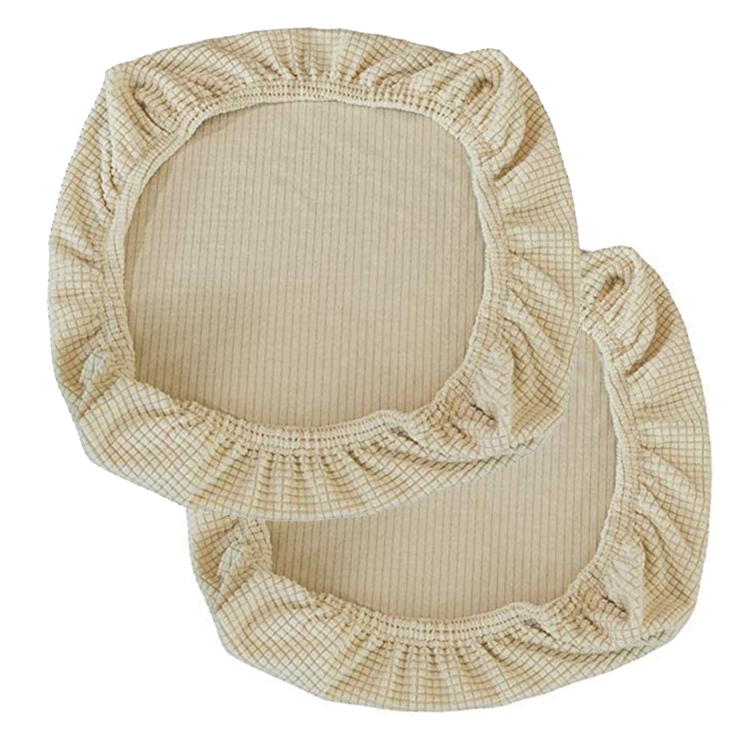 Sunnyway Dining Room Chair Covers, Elastic Stretch Chair Slipcovers Computer Chair Cover Super Fit Anti-dust Desk Seat Cover Spandex Removable Washable Kitchen Chair Protective Cover 2 Pack (Beige, 2)