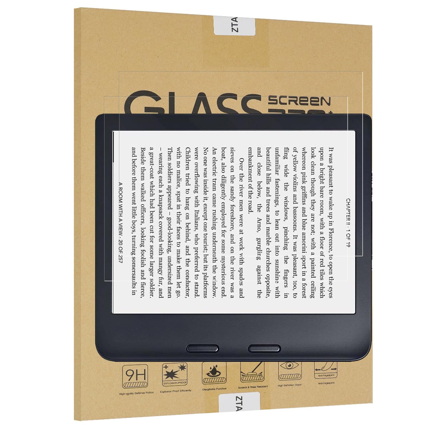 ZTAOOPOU (2 x Tempered Glass Screen Protector for Kobo Libra 2) HD Transparent Screen Protector Film Kobo Libra Colour Tempered Glass