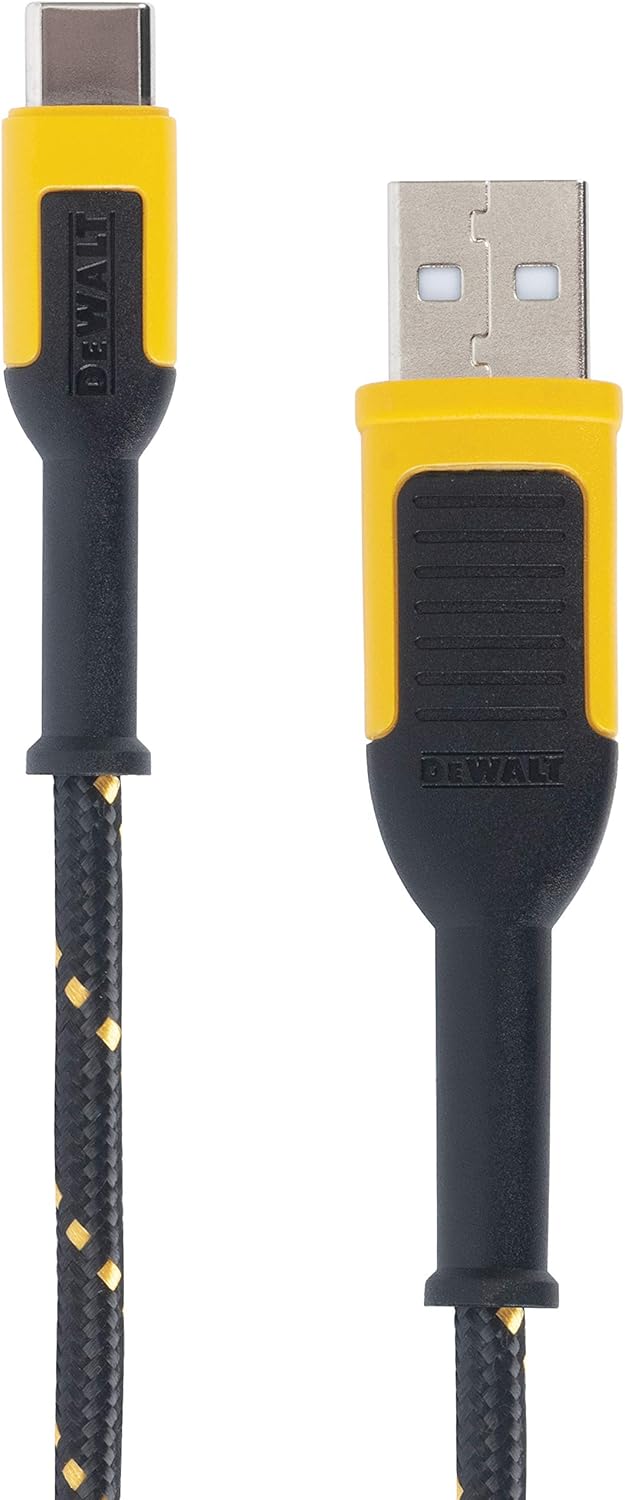 DEWALT Reinforced Braided Cable for USB-A to USB-C, 10 ft.