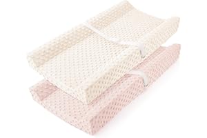 Susurration Baby Changing Pad Cover Super Soft Minky Dots Plush Changing Table Covers 33x17x7in Breathable Changing Pad Sheet