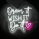 Neon Sign Led Neon Lights Neon Signs for Wall Decor USB Powered Led Neon Signs for Room Decoration (Wish It)