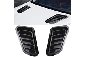 Ongfuwu 2PCS Car Hood Air Vent Cover, Anti-Scratch Hood Vent Scoop Kit, Hood Air Intake Trim Cover for Car Modification, Universal Bonnet Vent Cover Accessory Car Exterior Accessories (Black)