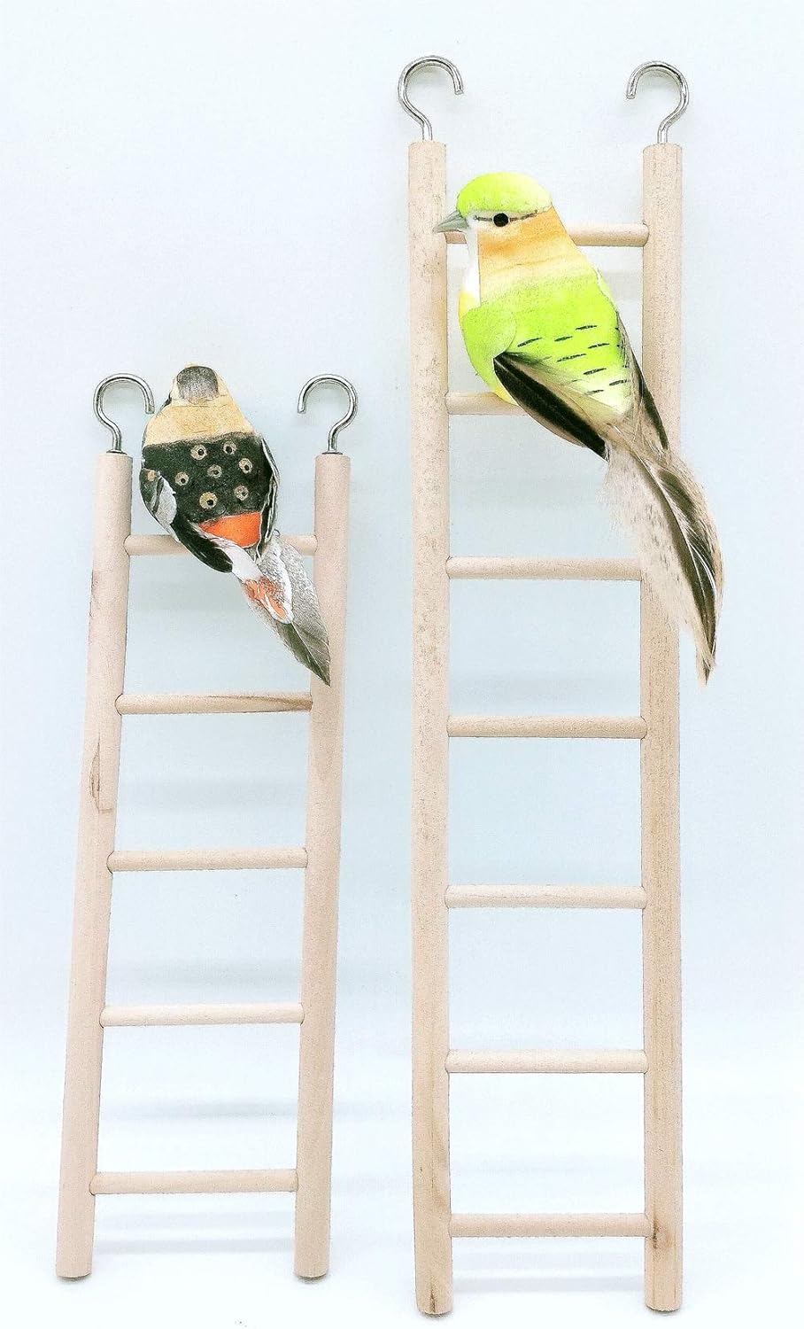 LWINGFLYER 2pcs Wooden Ladder for Bird Parrot Ladder Climbing Toy Birdie Basics (5 Step & 7 Step) : Pet Supplies