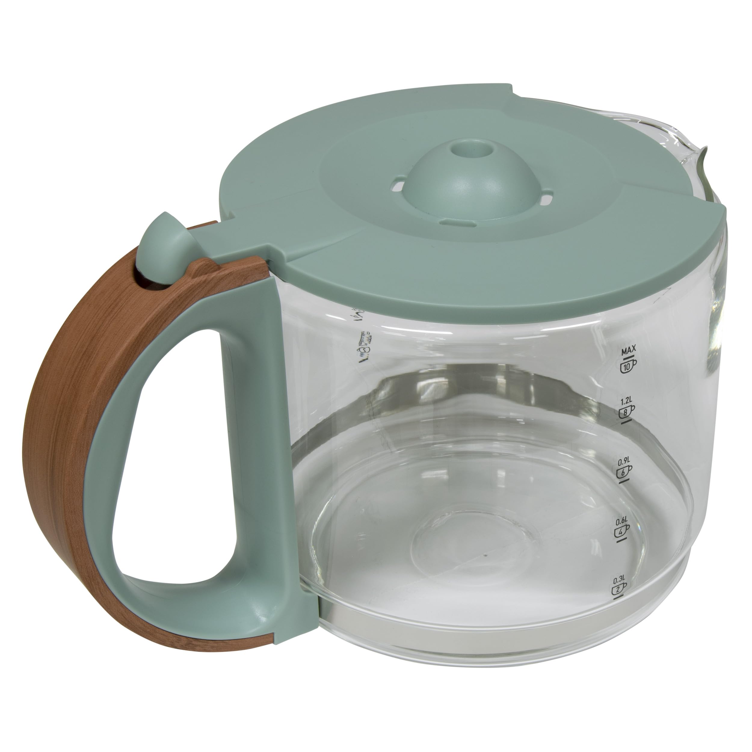 Photo 1 of 10-Cup Replacement Glass Carafe Pot with Lid for Dorchester Coffee Maker, Silt