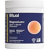 Ritual Magnesium+ Drink Mix Supplement | 2-in-1 Science-Backed Tart Cherry & Gentle on Stomach Magnesium Bisglycinate | Formulated for Mind & Muscle Relaxation | Supports Sleep & Calm | 30 Servings