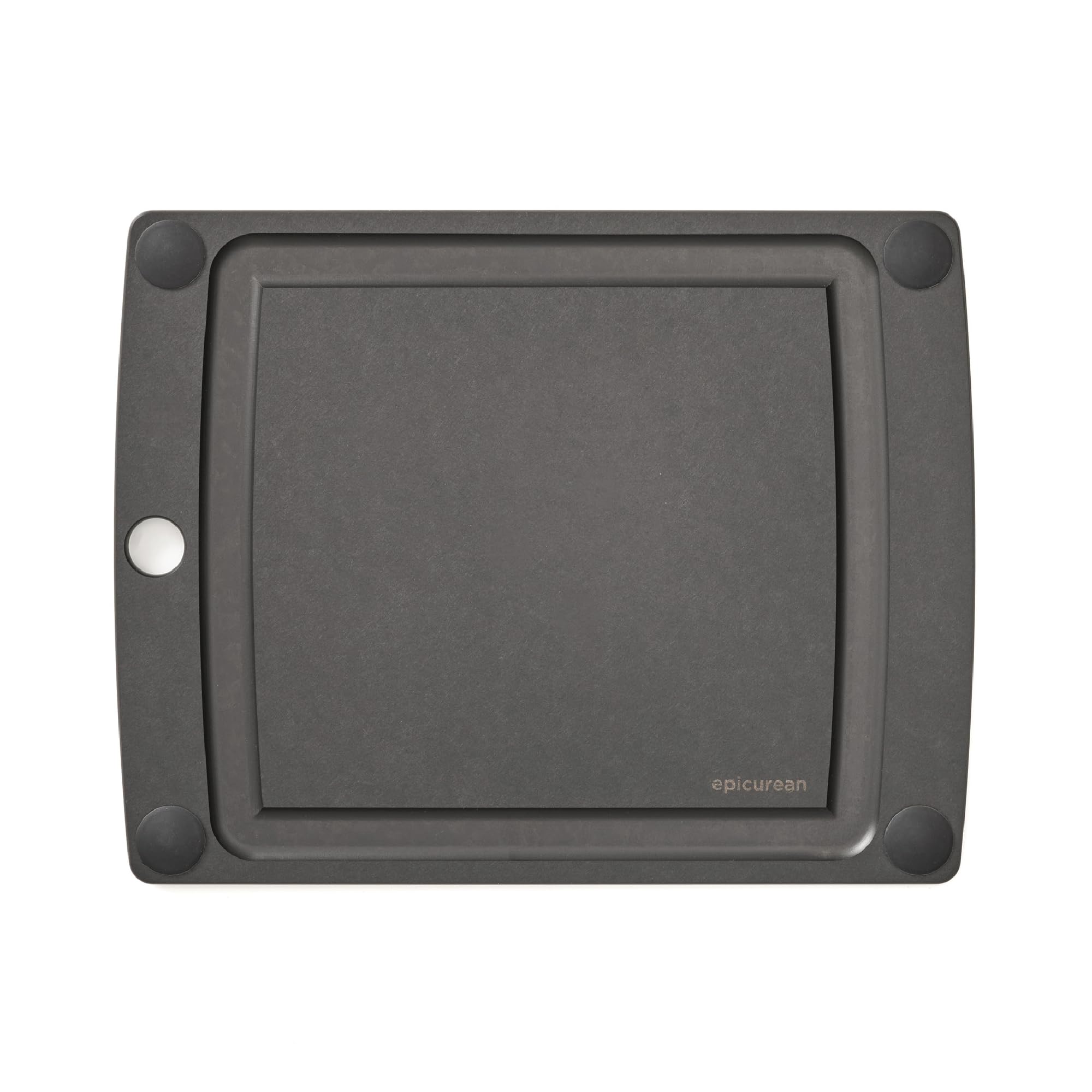 Epicurean All-in-One Cutting Board with Non-Slip Feet and Juice Groove, 10" × 7", Slate/Black