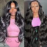 OWNROSE Body Wave Lace Front Wigs Human Hair 18 Inch HD Lace Frontal Wig 13x6 Pre Plucked with Baby Hair 200 Density Glueless Wig Brazilian Virgin Wigs for Women