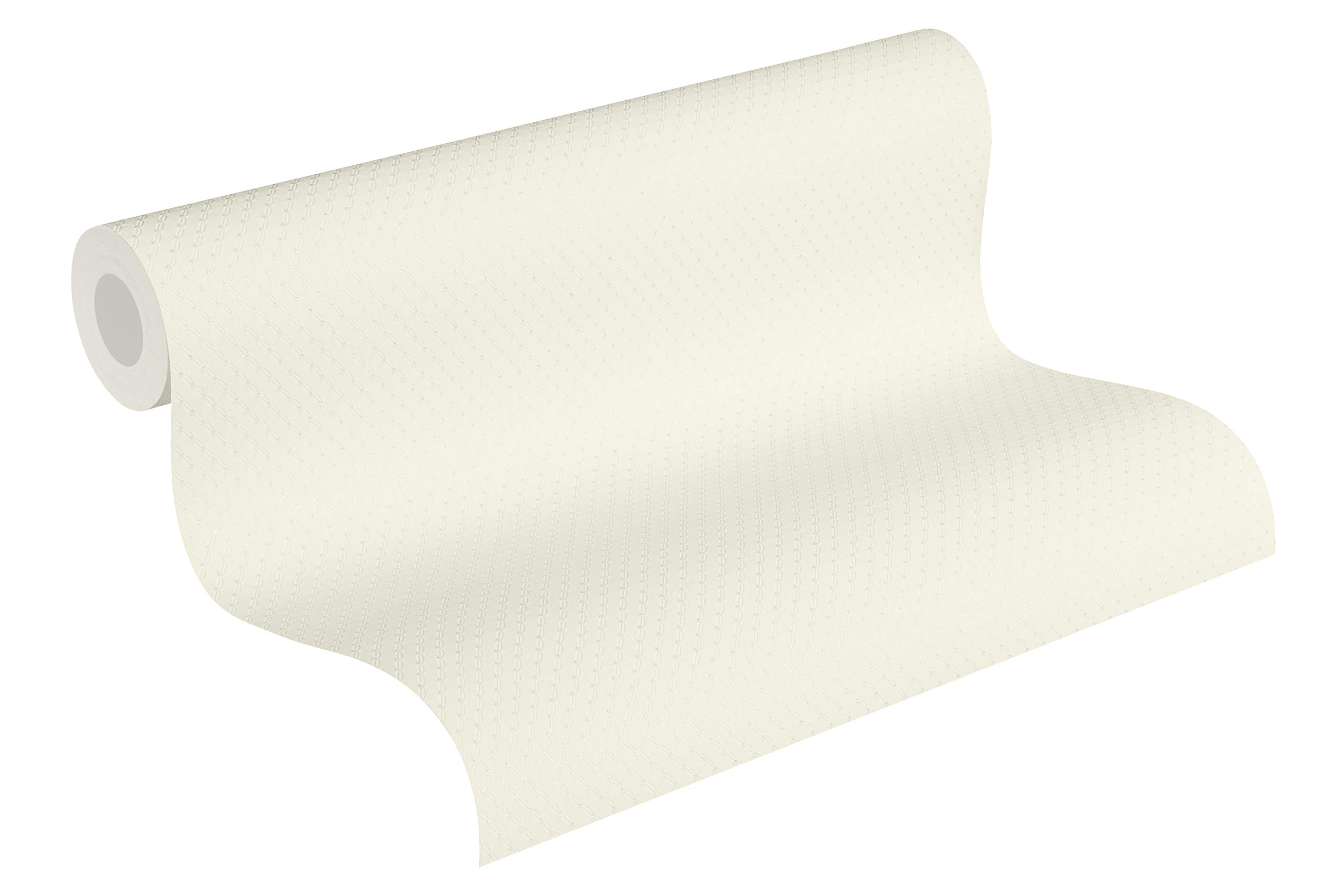 Livingwalls Plain Wallpaper Metropolitan Stories Non-Woven Lola - Paris 10.05 m x 0.53 m White Made in Germany 368972 36897-2