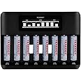 Tenergy TN480U 8-Bay LCD Display Fast Charger for NiMH/NiCD AA AAA Rechargeable Batteries with 8pcs 1000mah AAA Rechargeable Batteries