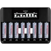 Tenergy TN480U 8-Bay LCD Display Fast Charger for NiMH/NiCD AA AAA Rechargeable Batteries with 8pcs 1000mah AAA Rechargeable Batteries