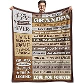 BAOERN Grandpa Gifts - Birthday Gifts for Grandpa - Best Grandfather Gift from Grandkids Granddaughter Grandson - Great Grandfather Ideas - Throw Blanket 50" x 60"
