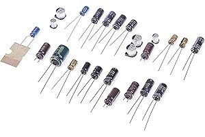 25-Piece Capacitor Repair Kit For-Sega For-Game For-Gear GG Motherboard – Electrolytic Replacement Parts, Metal Construction,