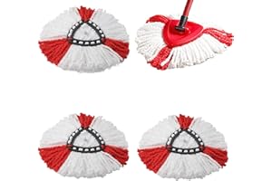 4Pcs Spin Mop Heads Replacements Compatible with O Cedar Spin Mop, Easy Cleaning Refills Microfiber Mop Heads,360Degree Easy 