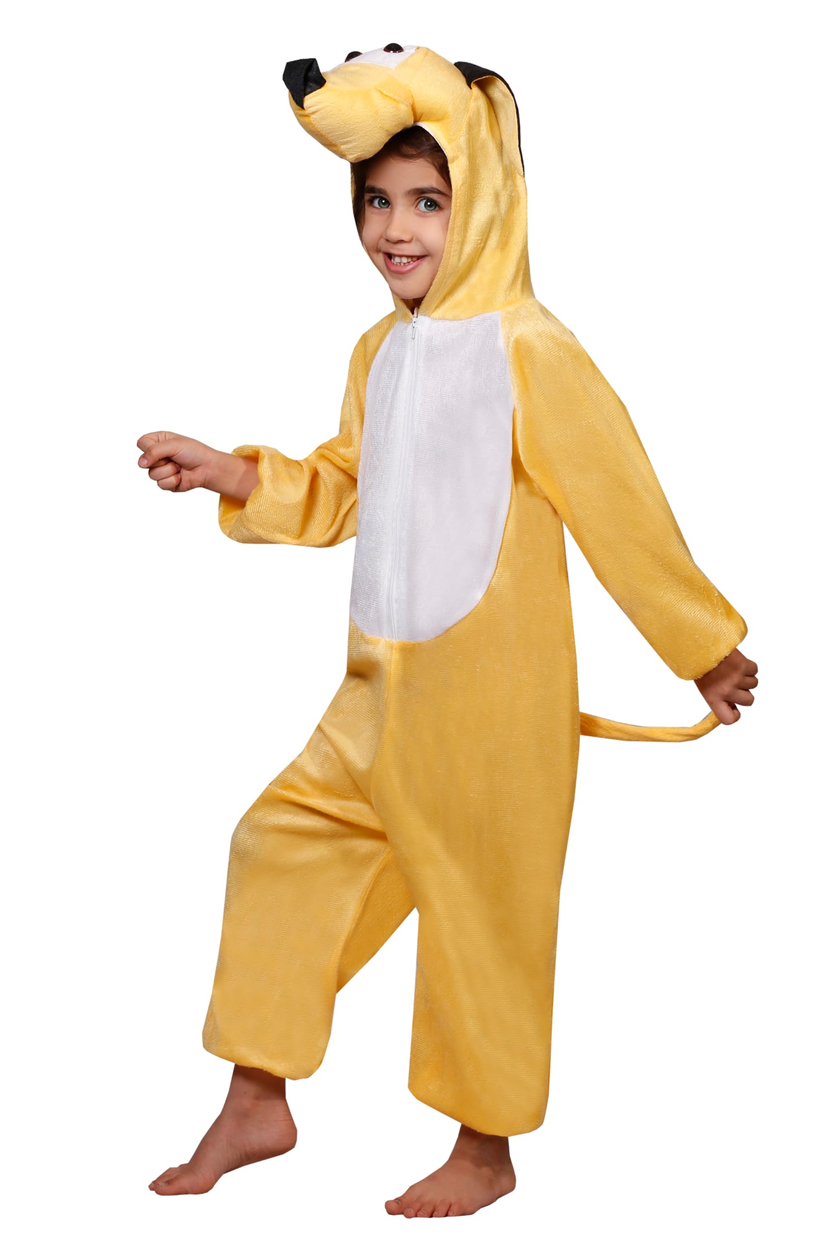 Matissa Kids Animal costumes Boys Girls Unisex Pajamas Fancy Dress outfit Cosplay Children onesies (Yellow Dog, M (For kids 90-105 cm tall))